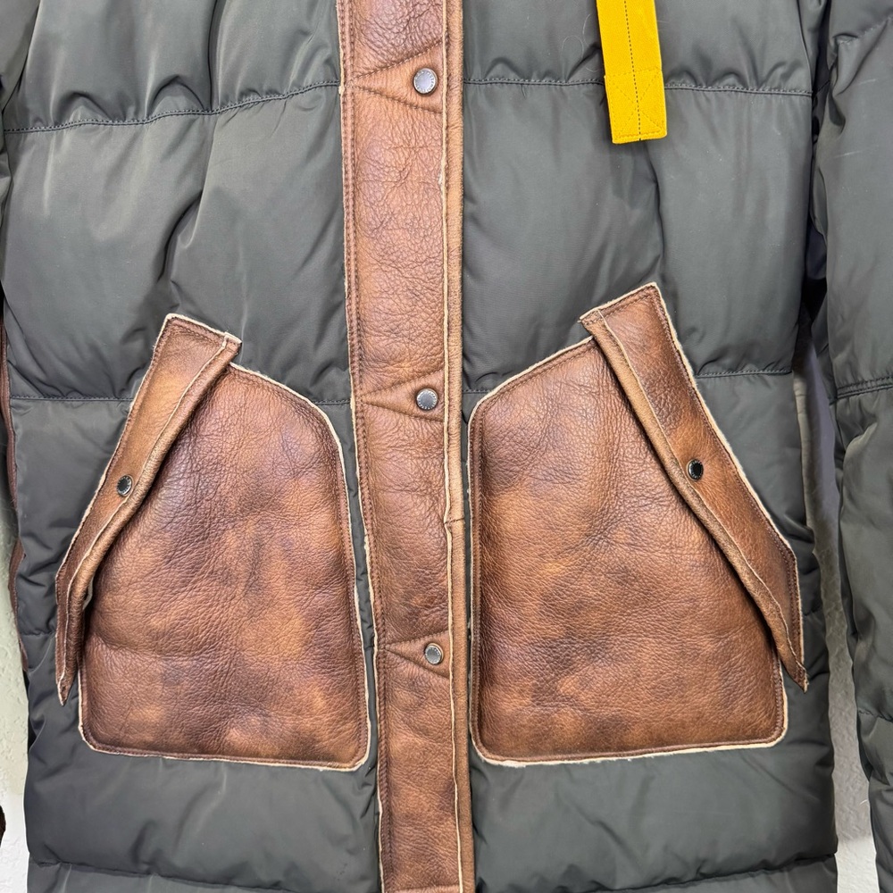 Parajumpers Long Bear Special Edition Shearling Fur Trim Coat Size Medium - Picture 9 of 16